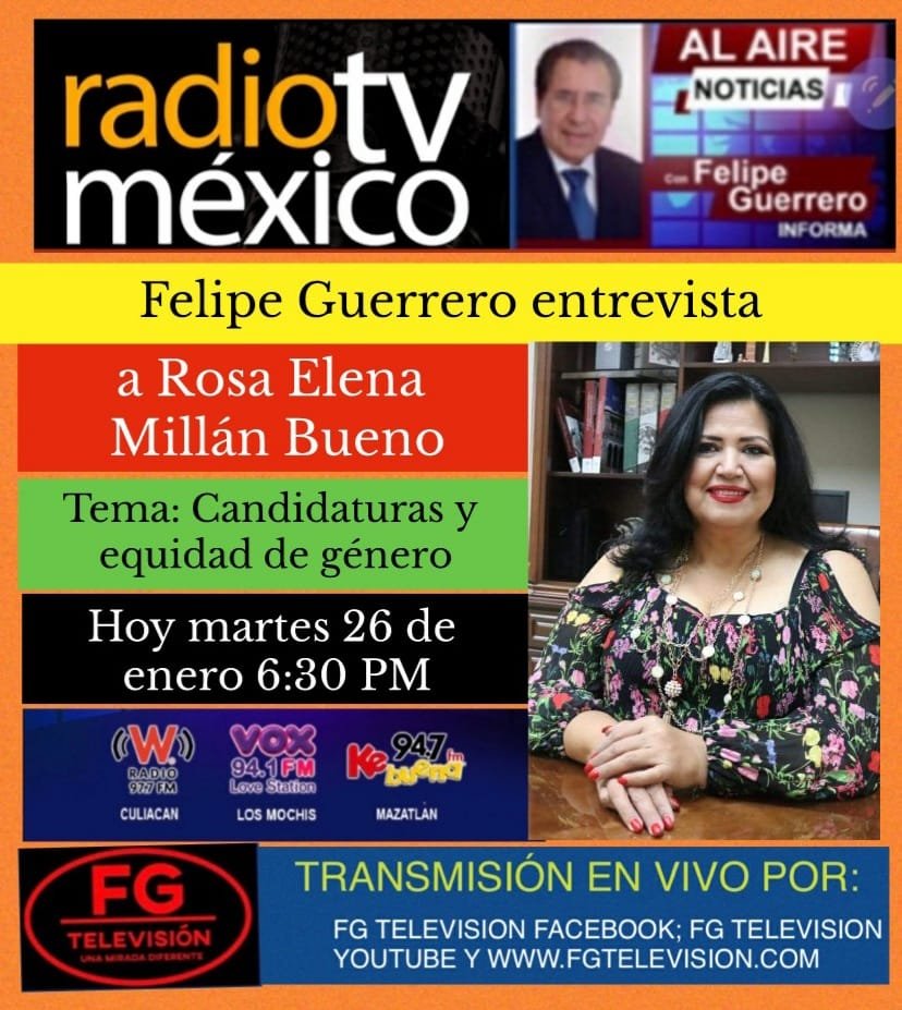 ENTREVISTA A ROSA ELENA MILLÁN HOY MARTES 6:30 PM. TEMA: CANDIDATURAS Y EQUIDA