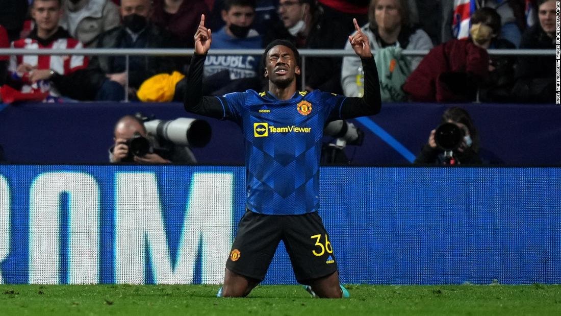 El adolescente Anthony Elanga rescata el empate del Manchester United contra el Atlético de Madrid en la Liga de Campeones