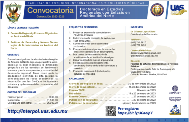 Se mantiene abierta la convocatoria para la Maestría en Estudios Políticos y Soc