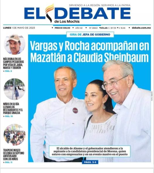 LA PORTADA DE EL DEBATE QUE SE "ROBÓ"GERARDO VARGAS.