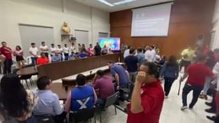 Sesión del comité local de emergencias.