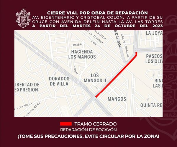 CIERRE VIAL EN PRADOS DEL SOL POR REPARACIÓN