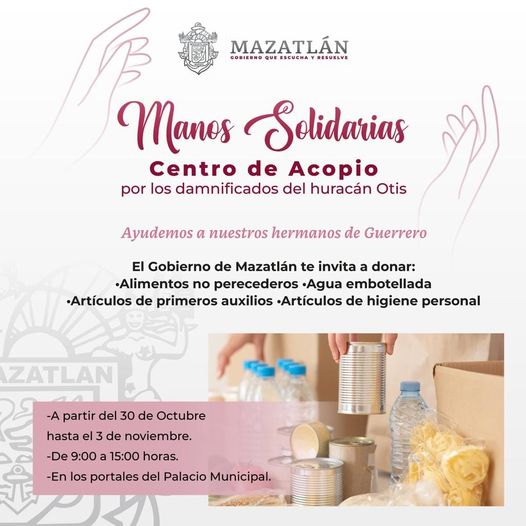 *Abrirá Gobierno de Mazatlán centro de acopio este lunes.*
