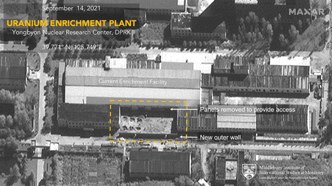 Imágenes de satélite revelan la expansión de las instalaciones de Corea del Norte utilizadas para producir uranio apto para armas