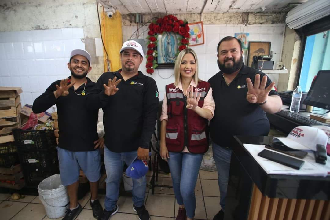 Tú vas a ganar Estrella!, le aseguran a la candidata de Morena en el mercado “Ju