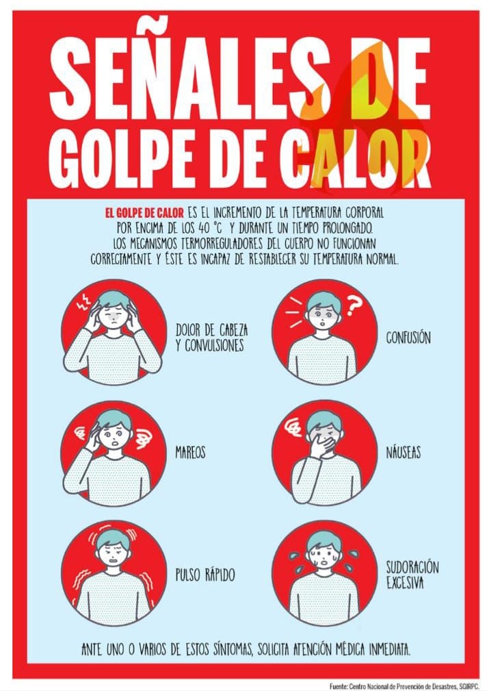 ESTAS SON LAS SEÑALES DEL "GOLPE DE CALOR". ¡A CUIDARNOS TODOS!