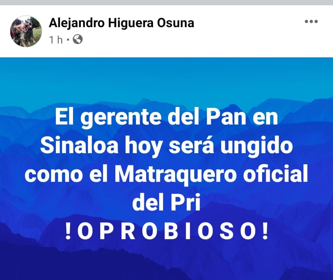 El tres veces alcalde de Mazatlán por el PAN, Alejandro Higuera, alude al actu