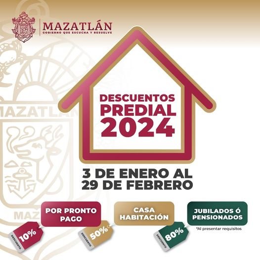 *¡Aprovecha! A partir de este 03 de enero paga tu predial con descuento.*