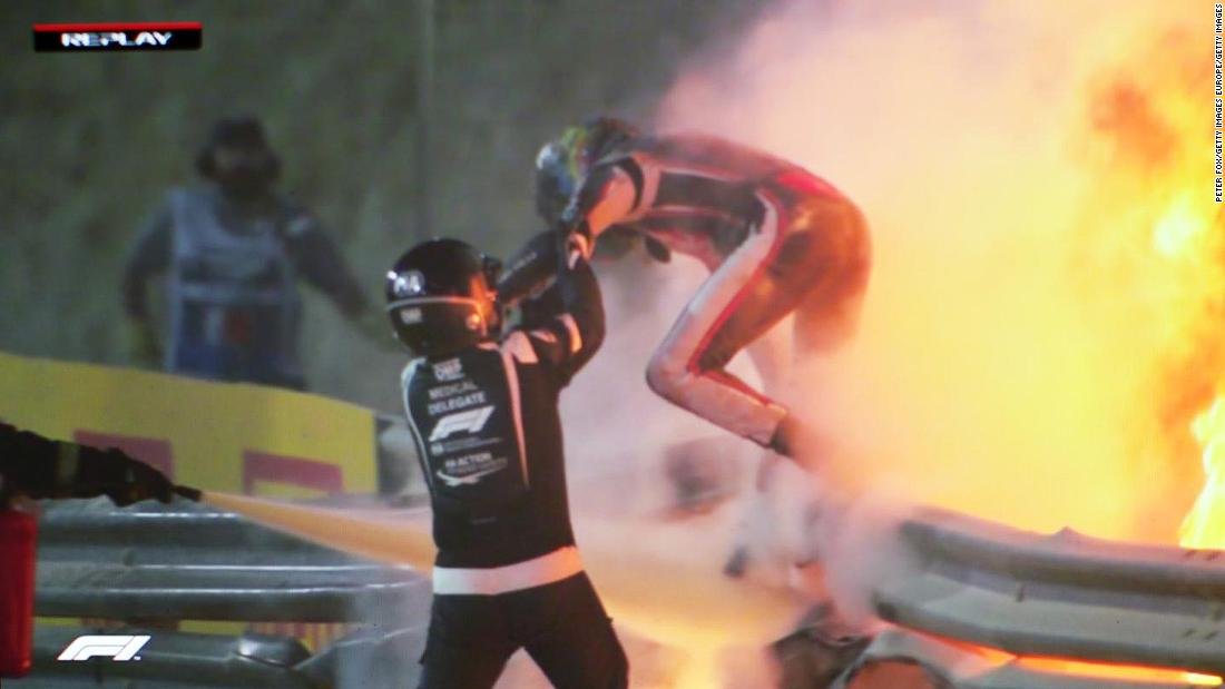 El accidente de Romain Grosjean hace que se detenga el Gran Premio de Baréin
