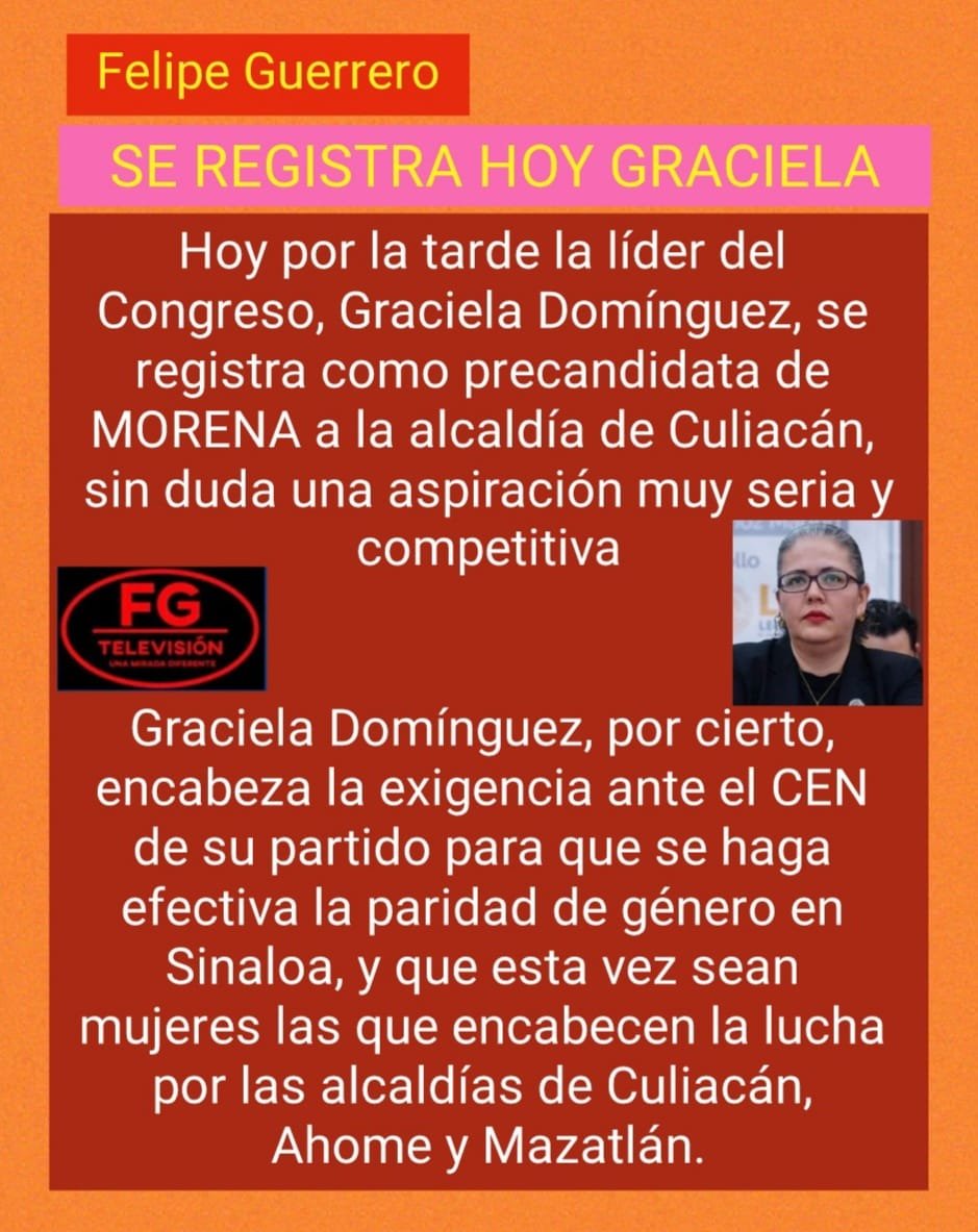 HOY SE REGISTRA GRACIELA DOMÍNGUEZ COMO PRECANDIDATA DE MORENA A LA ALCALDÍA D