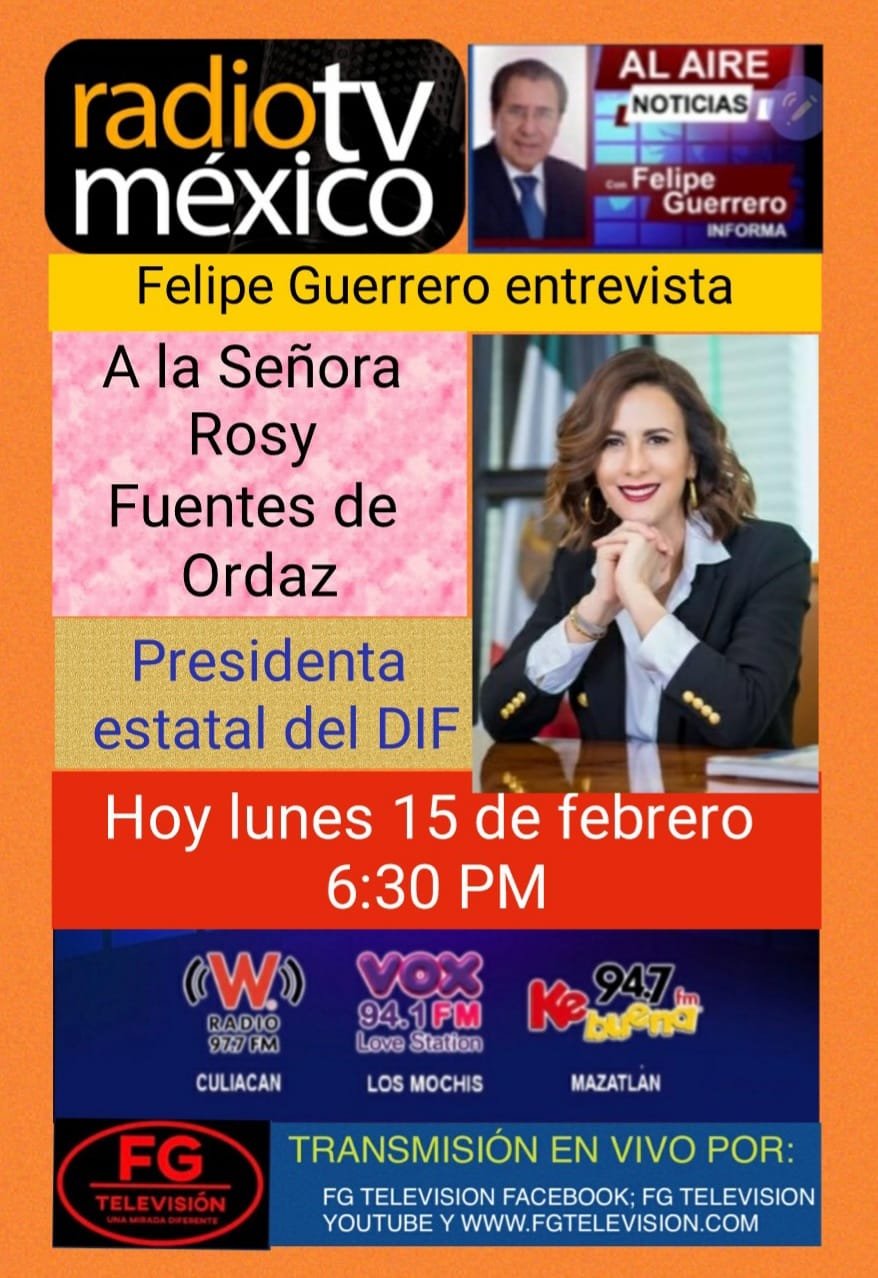 Entrevista hoy viernes a las 6:30 PM