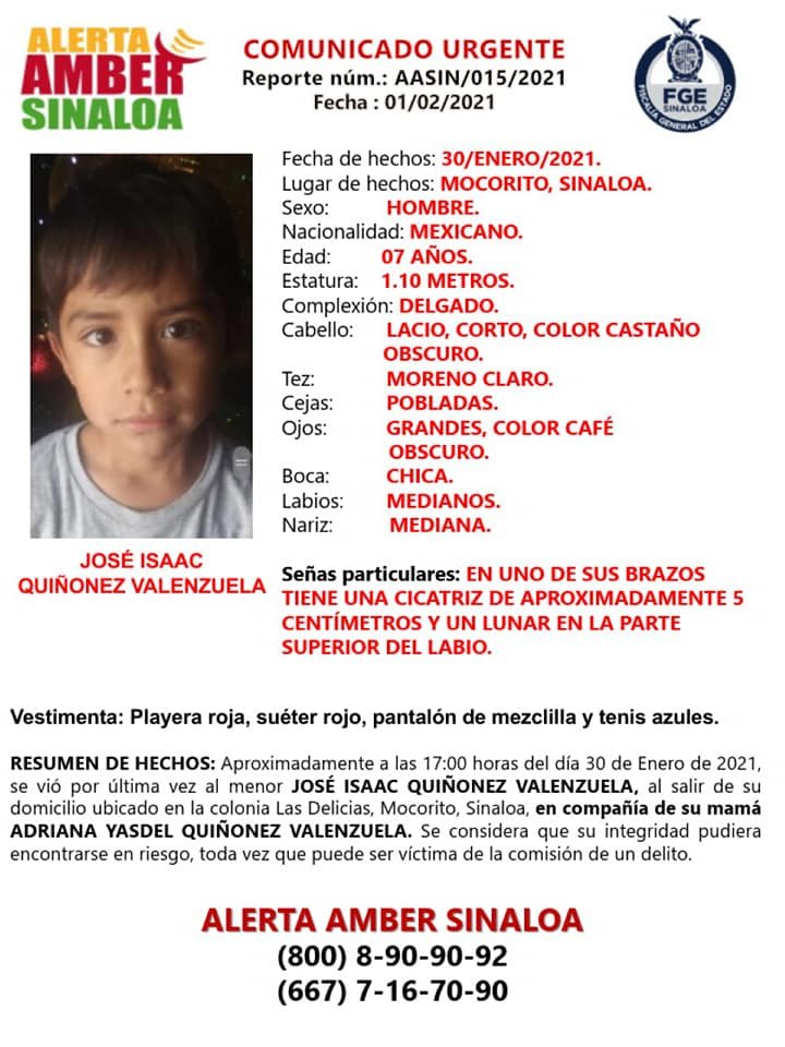 Se busca a madre e hijo desaparecidos en Mocorito Sinaloa