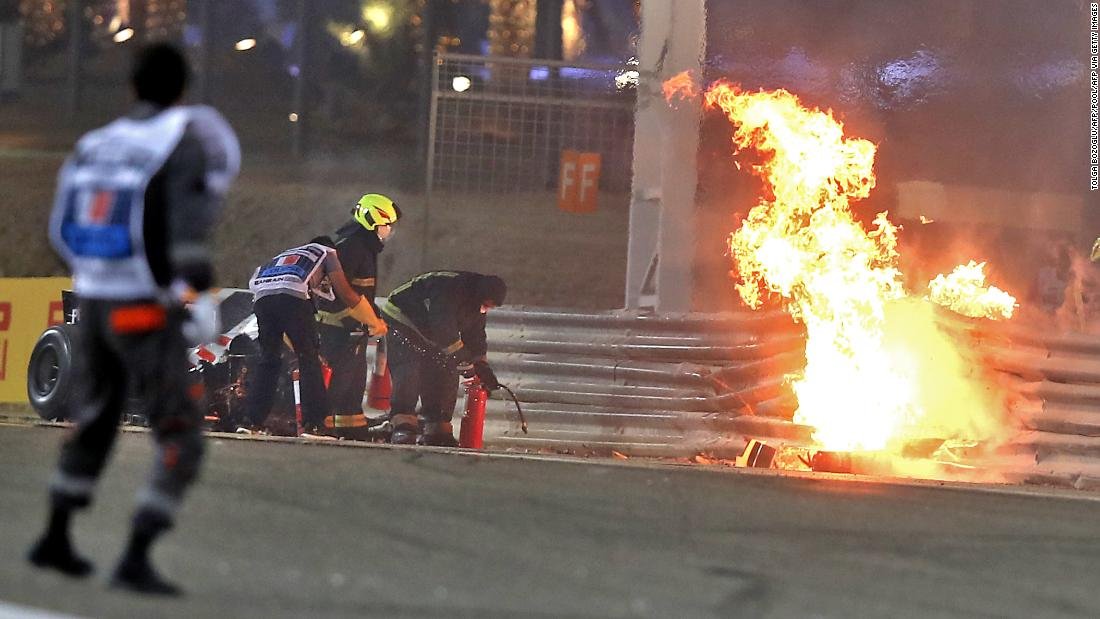 Romain Grosjean aclama a Halo como la 'cosa más grande' de la F1 después de un terrible accidente en el GP de Baréin